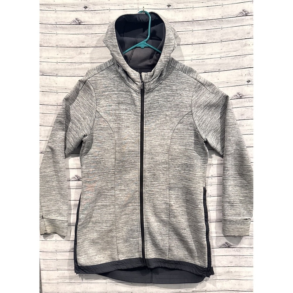 Lululemon Pick Your Path Jacket Size 12 Heather Grey Hood Running Gym LW4AVSS